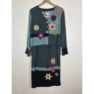 Vintage Faith by Celia Forrester 2 Piece Embroidered Skirt Set Size XS/ Small